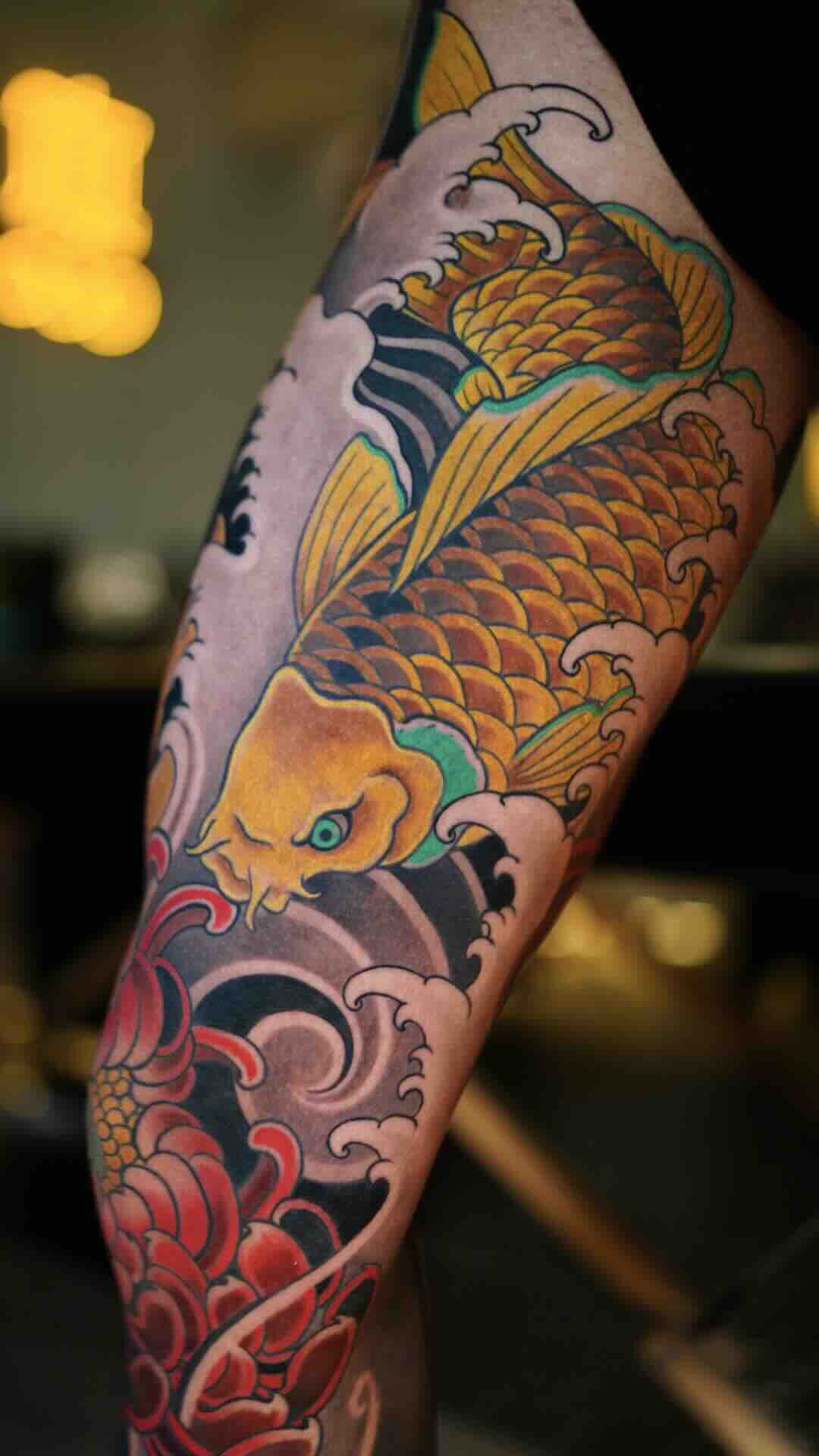 Tatuaje de pez koi en bogota